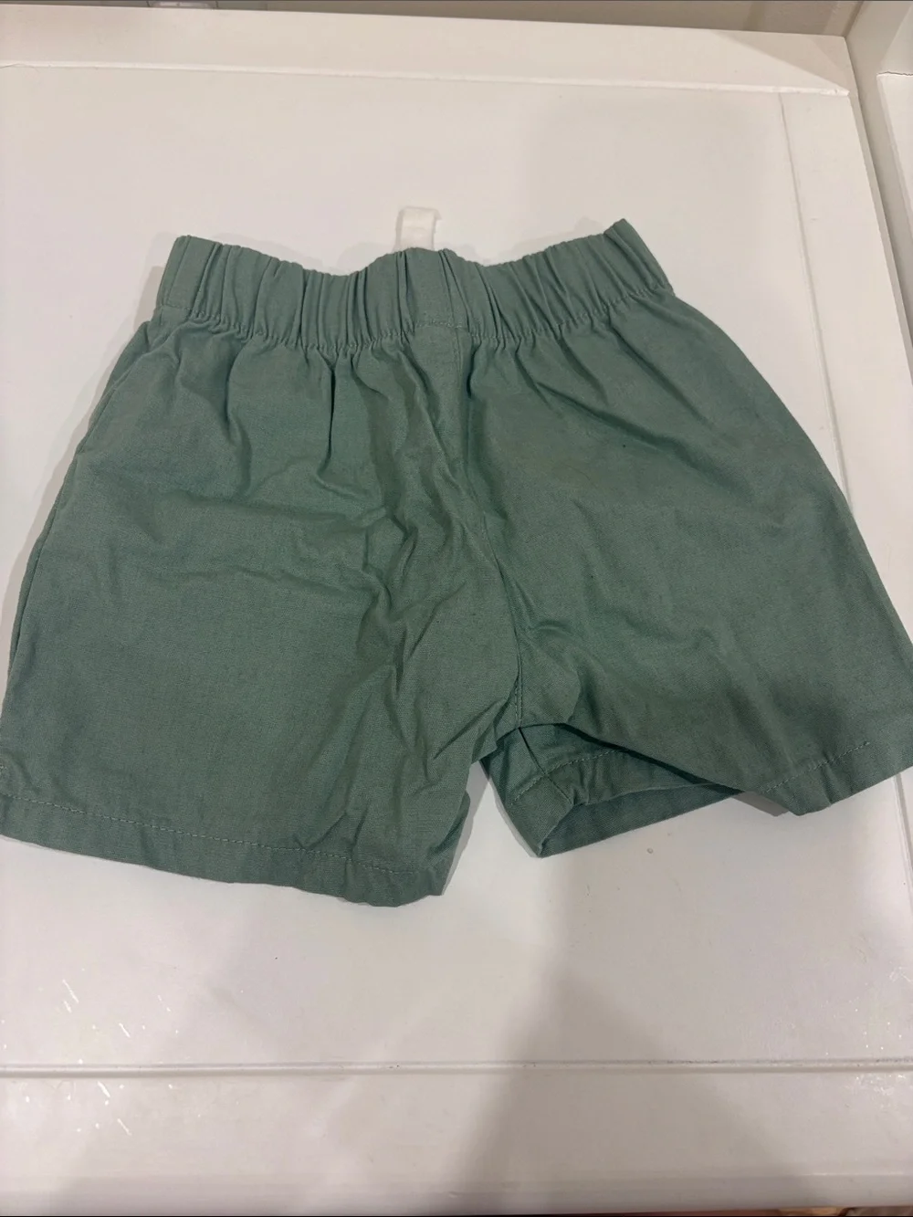 Carter's Light Sage Green Elastic Waist Baby Shorts